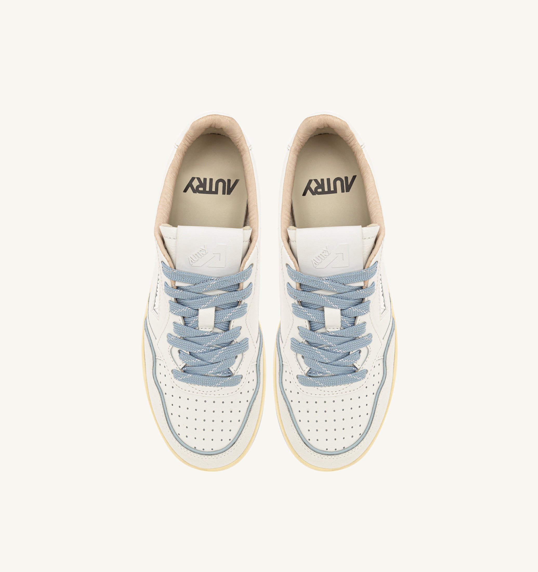SNEAKERS GOLF LOW IN PELLE COLORE BIANCO E PEARL BLUE