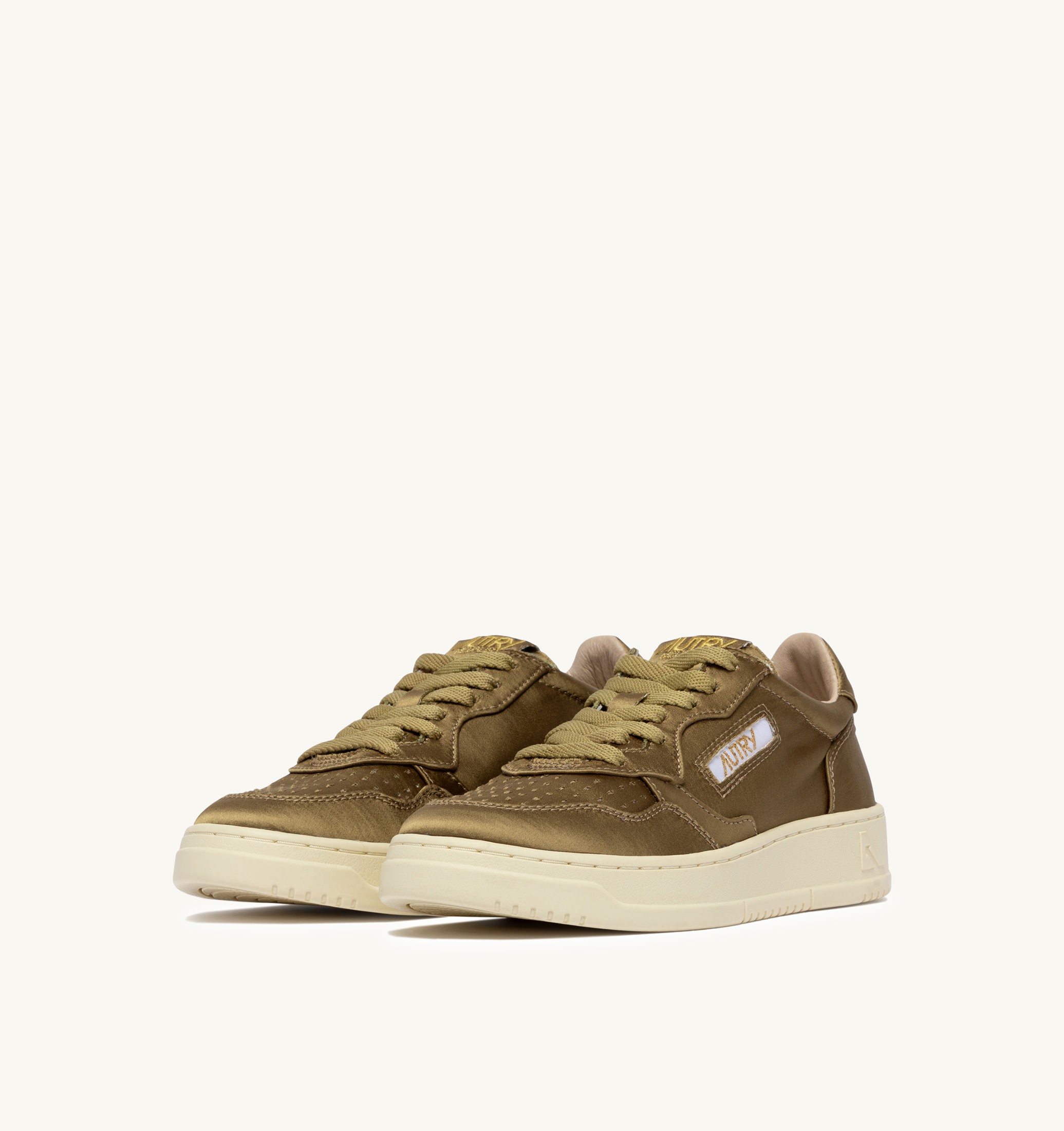 SNEAKERS MEDALIST LOW IN SATIN ARMY