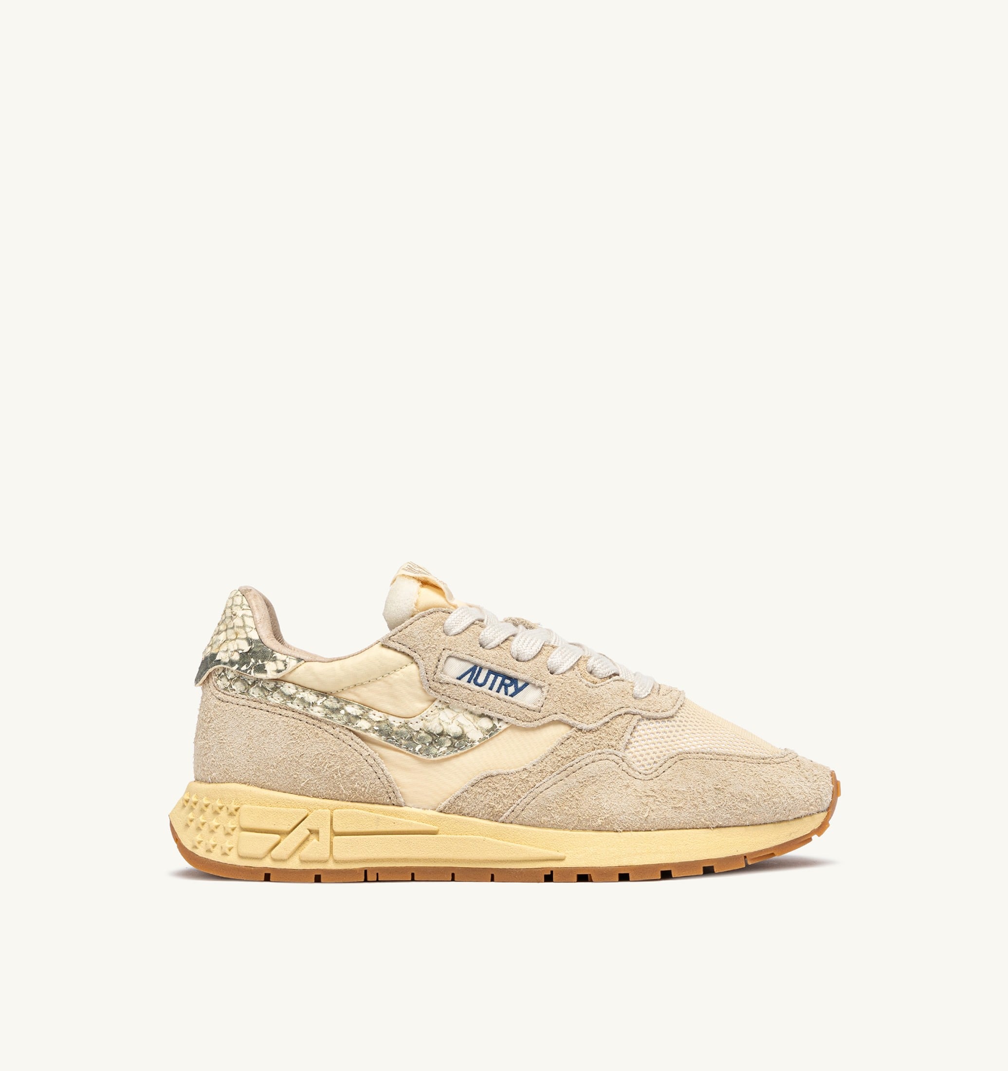 SNEAKERS REELWIND LOW IN NYLON E SUEDE ECRU E ROCK
