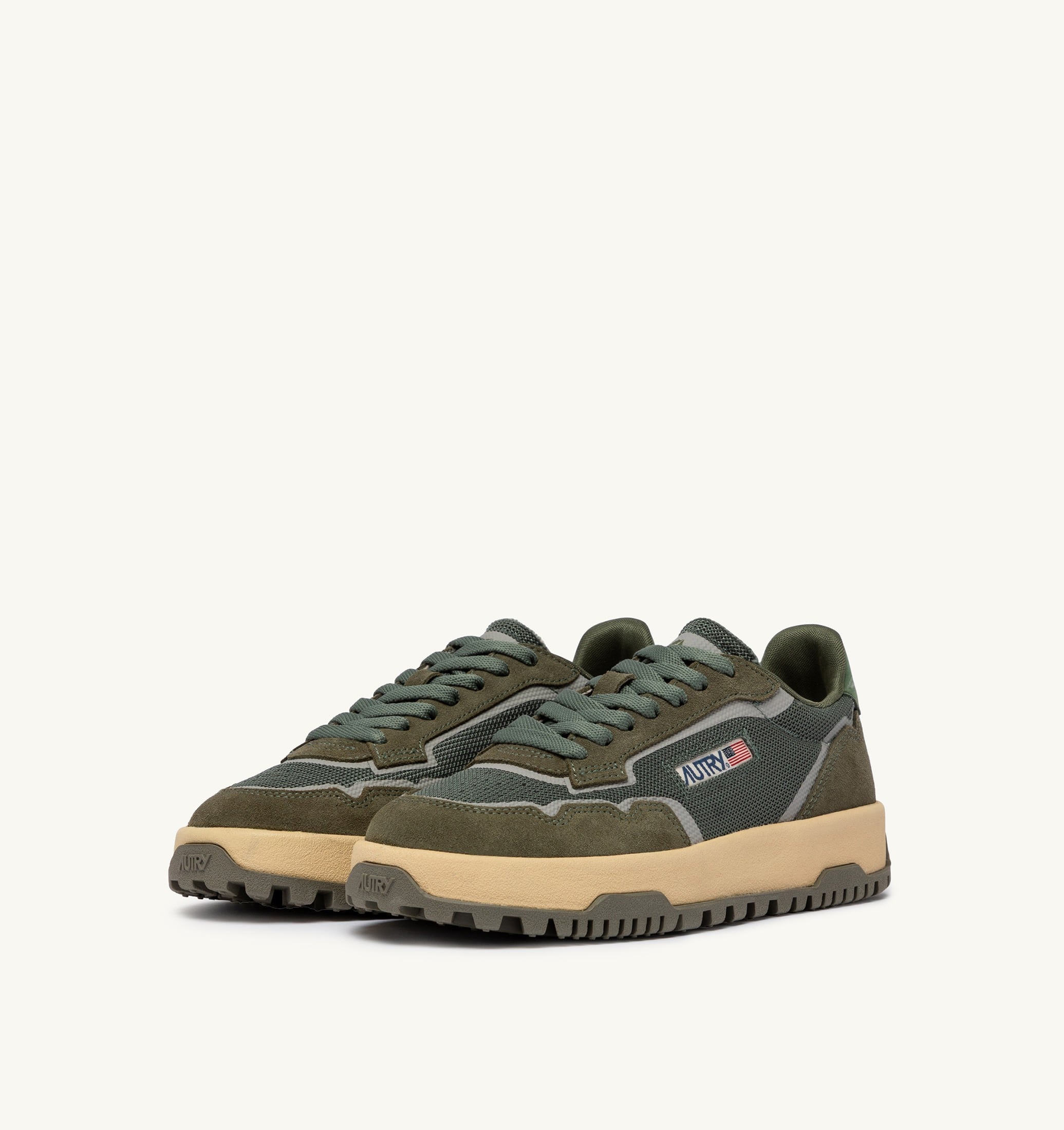 SNEAKERS WILDPACE LOW IN MESH E SUEDE COLORE SCHIO E MILITARY