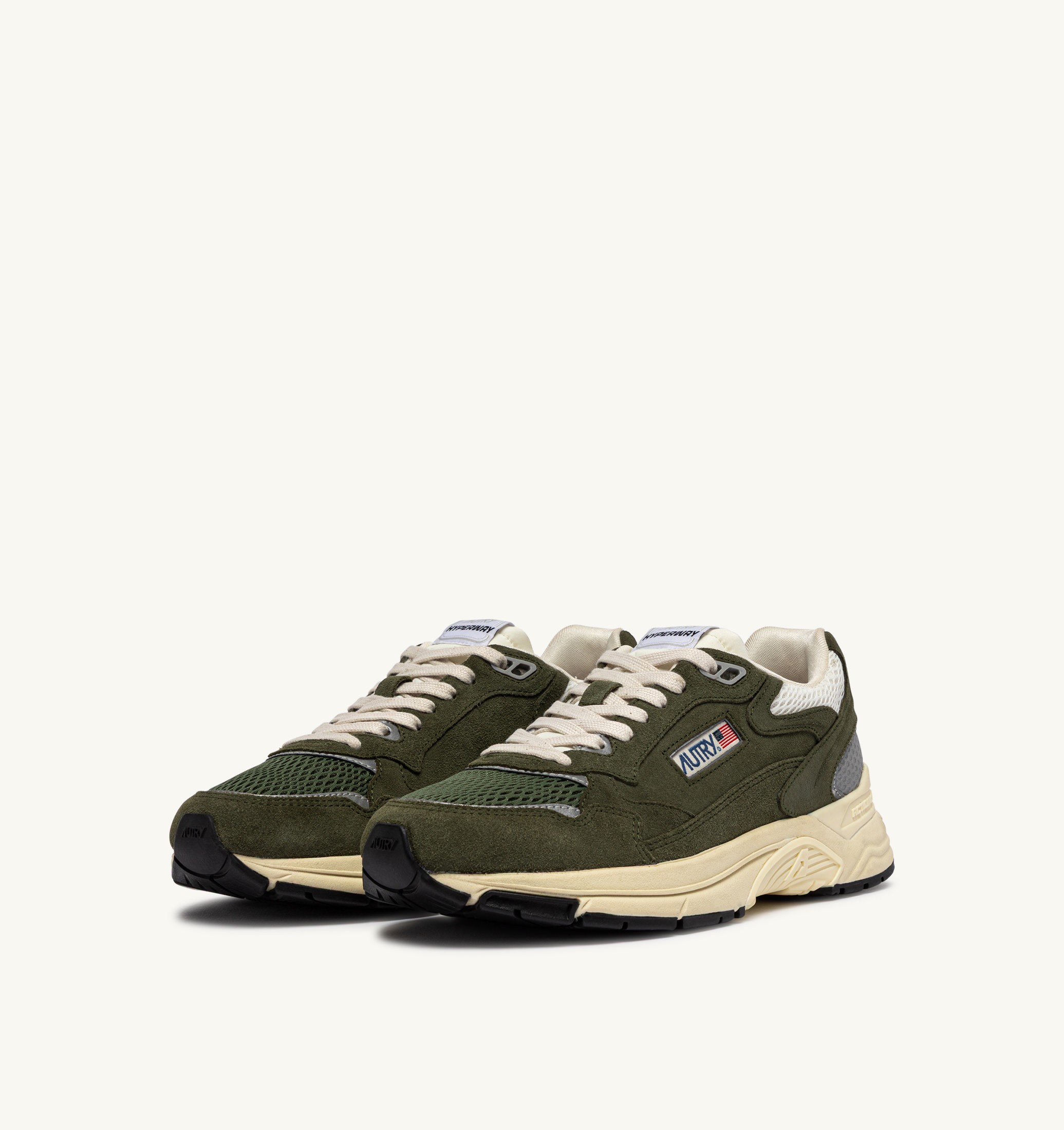 SNEAKERS HYPERWAY IN SUEDE E MESH MARSHMALLOW E SALVIA