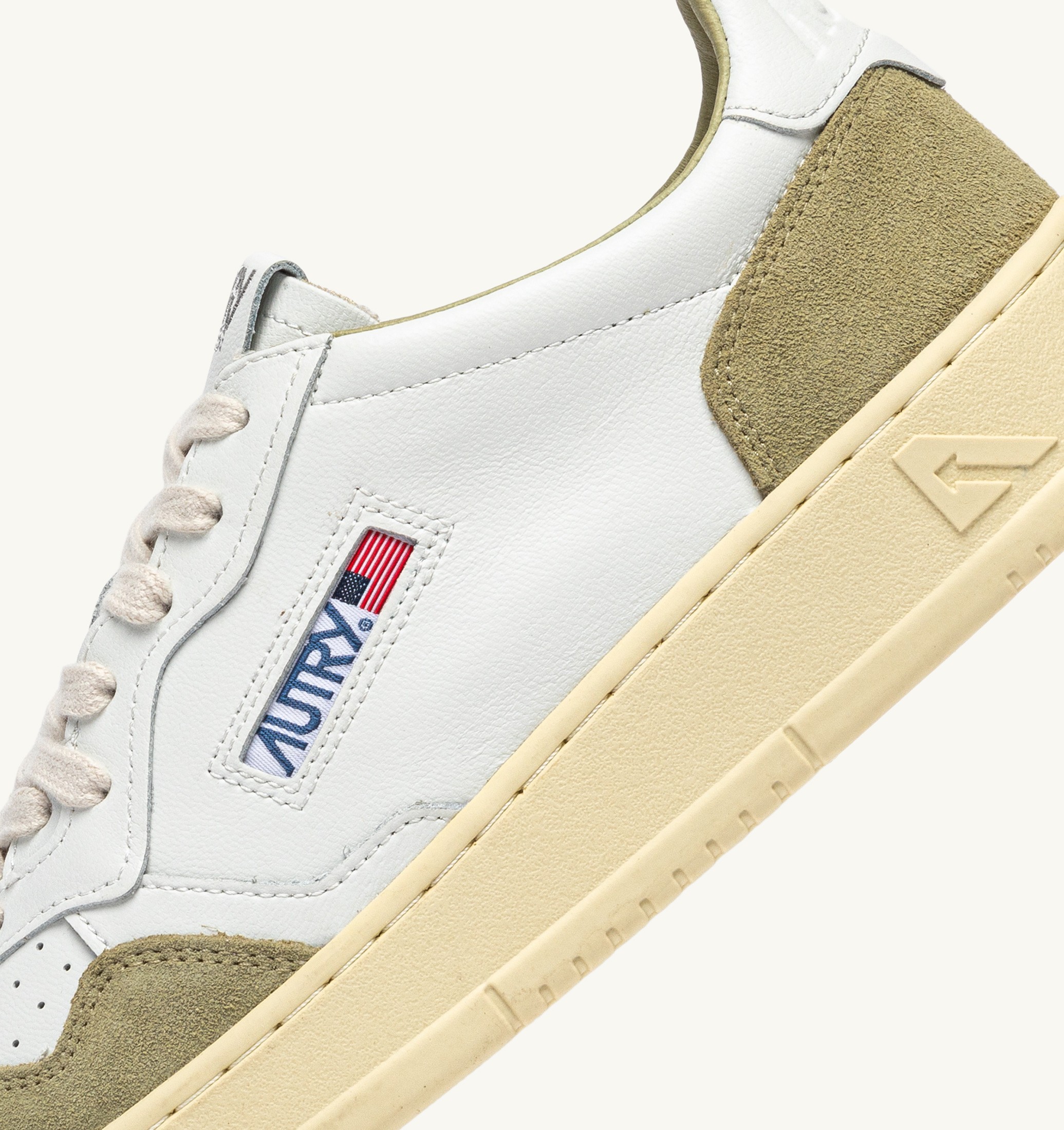 SNEAKERS MEDALIST LOW IN PELLE BIANCA E SUEDE GRAY GREEN